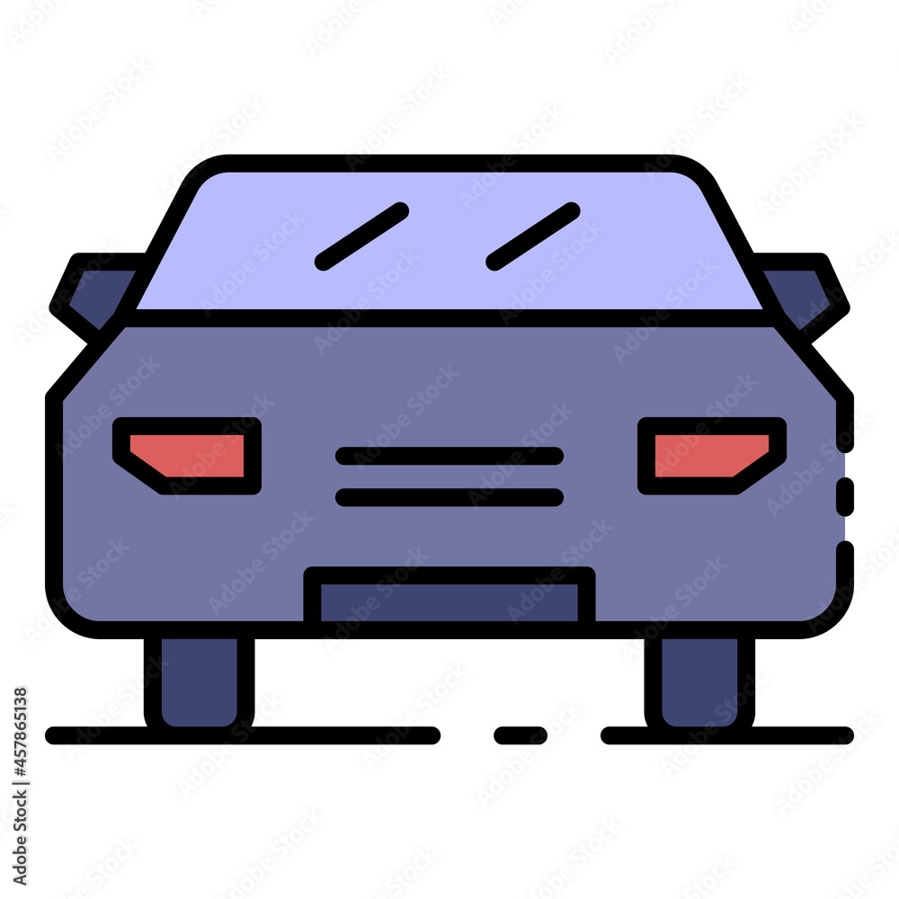 Front car side icon. Outline front car side vector icon color flat isolated Front car side icon. Outline front car side vector icon color flat isolated