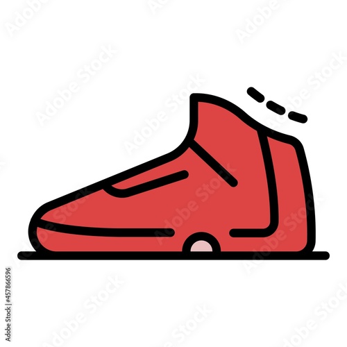 Basketball shoe icon. Outline basketball shoe vector icon color flat isolated