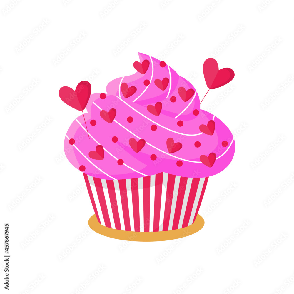 Cute delicious cupcake isolated vector clipart. Cake illustration design Cute delicious cupcake isolated vector clipart. Cake illustration design