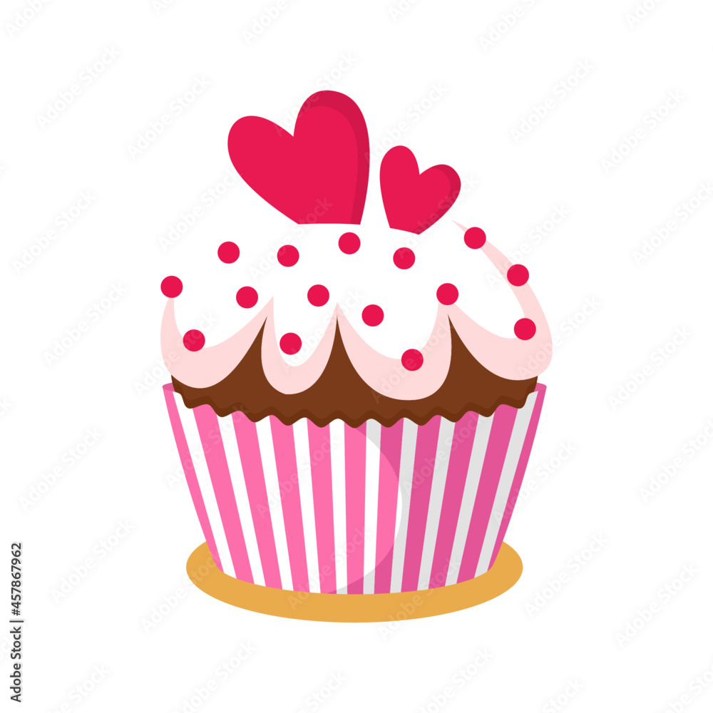 Cute delicious cupcake isolated vector clipart. Cake illustration design Cute delicious cupcake isolated vector clipart. Cake illustration design