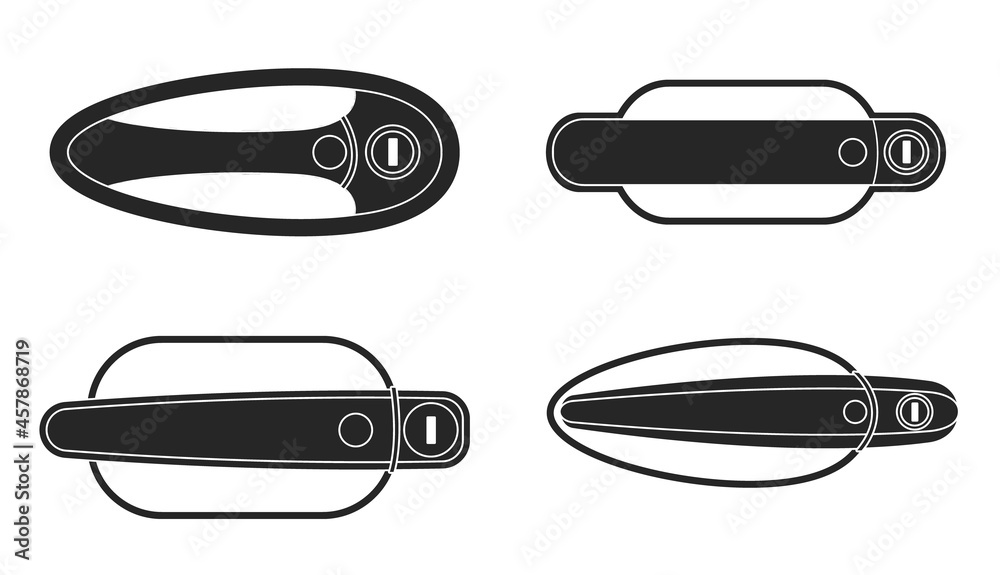 Door handle of car vector black set icon. Vector illustration automobile lock on white background. Isolated black set icon door handle of car. Door handle of car vector black set icon. Vector illustration automobile lock on white background. Isolated black set icon door handle of car.