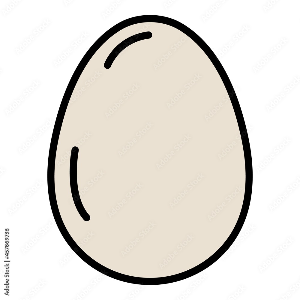 Whole fresh egg icon. Outline whole fresh egg vector icon color flat isolated Whole fresh egg icon. Outline whole fresh egg vector icon color flat isolated