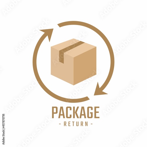 package return icon design, packing box, returned to seller photo