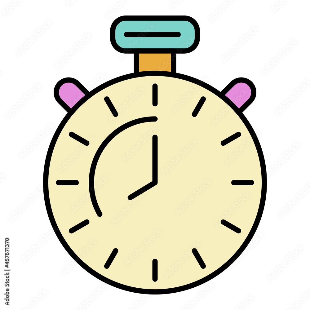 Boxing stopwatch icon. Outline boxing stopwatch vector icon color flat isolated Boxing stopwatch icon. Outline boxing stopwatch vector icon color flat isolated