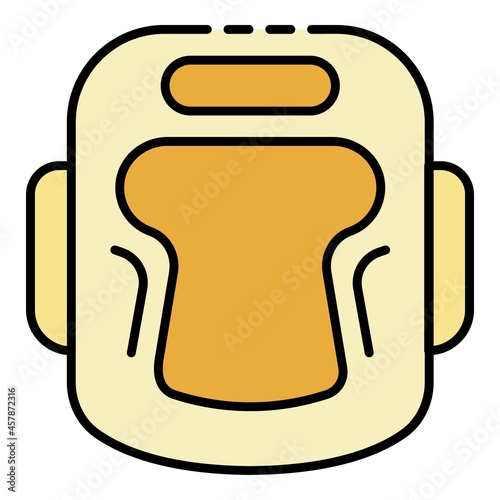 Boxing helmet icon. Outline boxing helmet vector icon color flat isolated