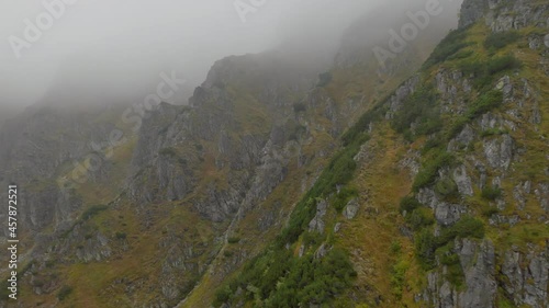 Cable car ride from the top of Kasprowy Wierch in the Tatra mountains in Zakopane, Poland