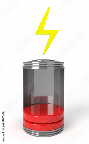 3D Battery With icon