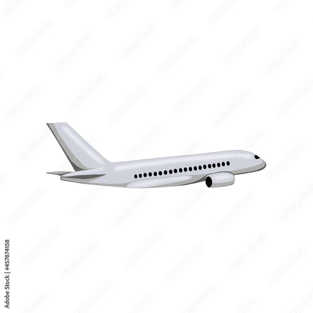 Hand draw airplane isolated in white. Digital illustration plane. Illustrations of air transport. Travel symbol. adventure clipart