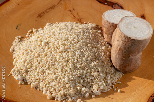 Coarse ground cassava flour, a staple energetic food photo