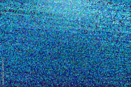 Abstract light and dark blue pointillism art