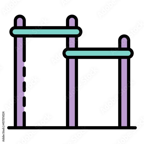 Double crossbar icon. Outline double crossbar vector icon color flat isolated