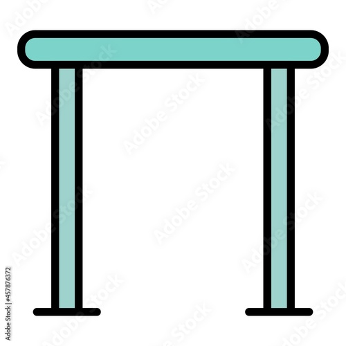 Horizontal crossbar icon. Outline horizontal crossbar vector icon color flat isolated