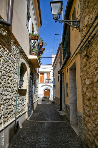 Fototapeta Naklejka Na Ścianę i Meble -  A narrow street in Ascoli Satriano, an old town in the province of Foggia, Italy.