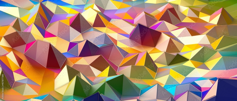 Obraz premium Mosaic triangular low poly style abstract geometric background