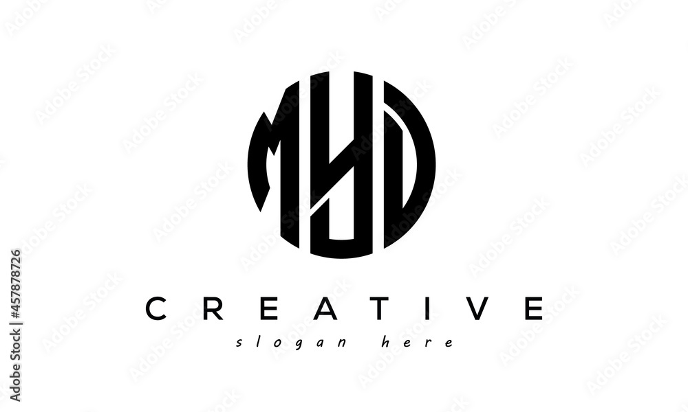 Letter MYD creative circle logo design vector - obrazy, fototapety, plakaty 