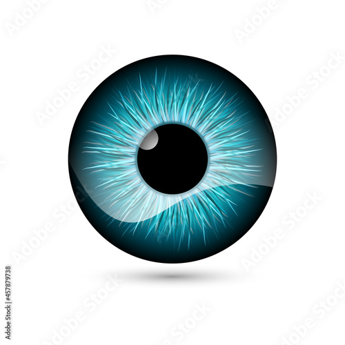 Realistic human blue eye