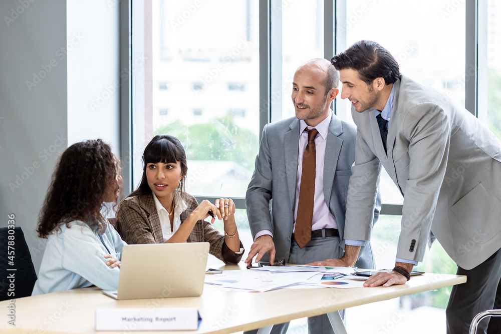 Businesspeople discussing together in the conference room during meeting at the office. Businesspeople discussing together in the conference room during meeting at the office.