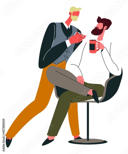 Barber shop service, haircut and beard trimming