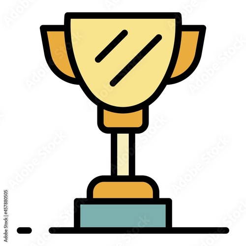 Champions cup icon. Outline champions cup vector icon color flat isolated