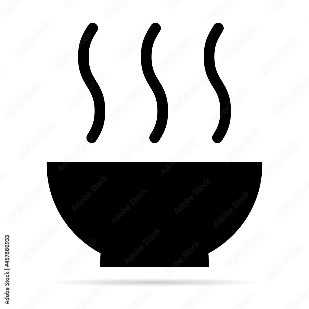 Bowl icon, food sign isolated on background, vector illustration, meal dinner symbol design