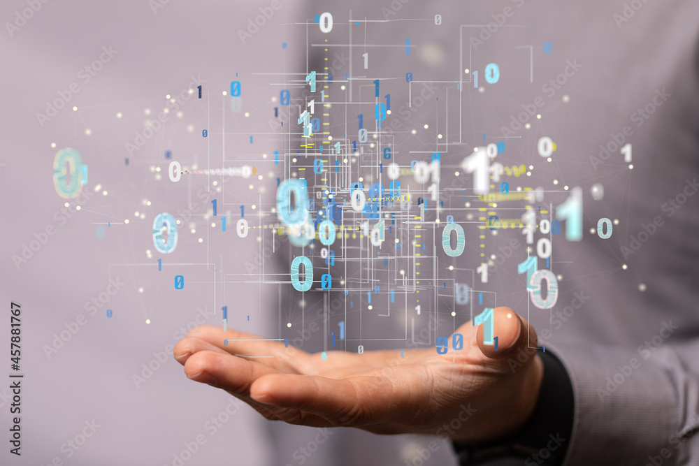 Neural network 3D illustration. Big data and cybersecurity Neural network 3D illustration. Big data and cybersecurity