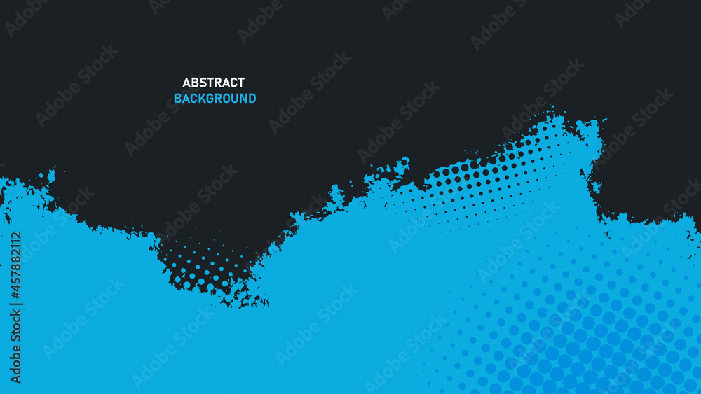 Black and blue abstract grunge background with halftone style.	