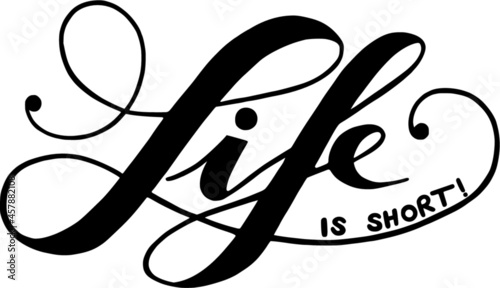 Schriftzug Life is Short