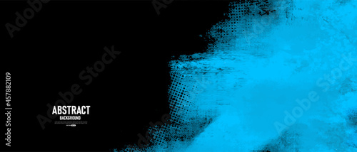 Black and blue watercolor abstract background with canvas texture. Vector illustration