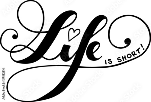 Schriftzug Life is Short