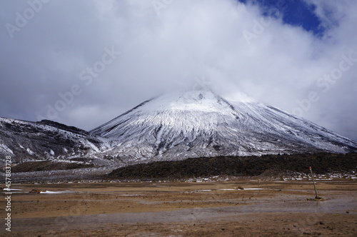 Ngauruhoe Volcano in Tongariro National Park in New Zealand