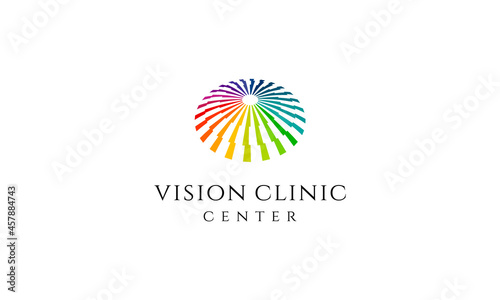 Perspective Contact Lenses Eye Vision Colorful Logo Design Inspiration