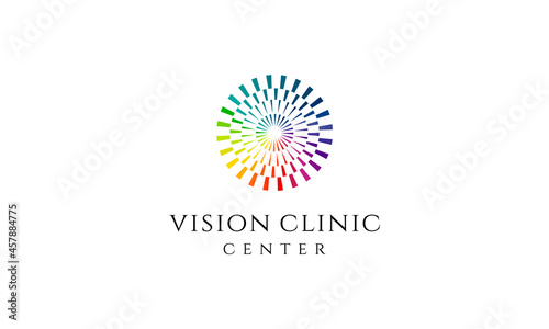 Contact Lenses Eye Vision Spark Colorful Logo Design Inspiration