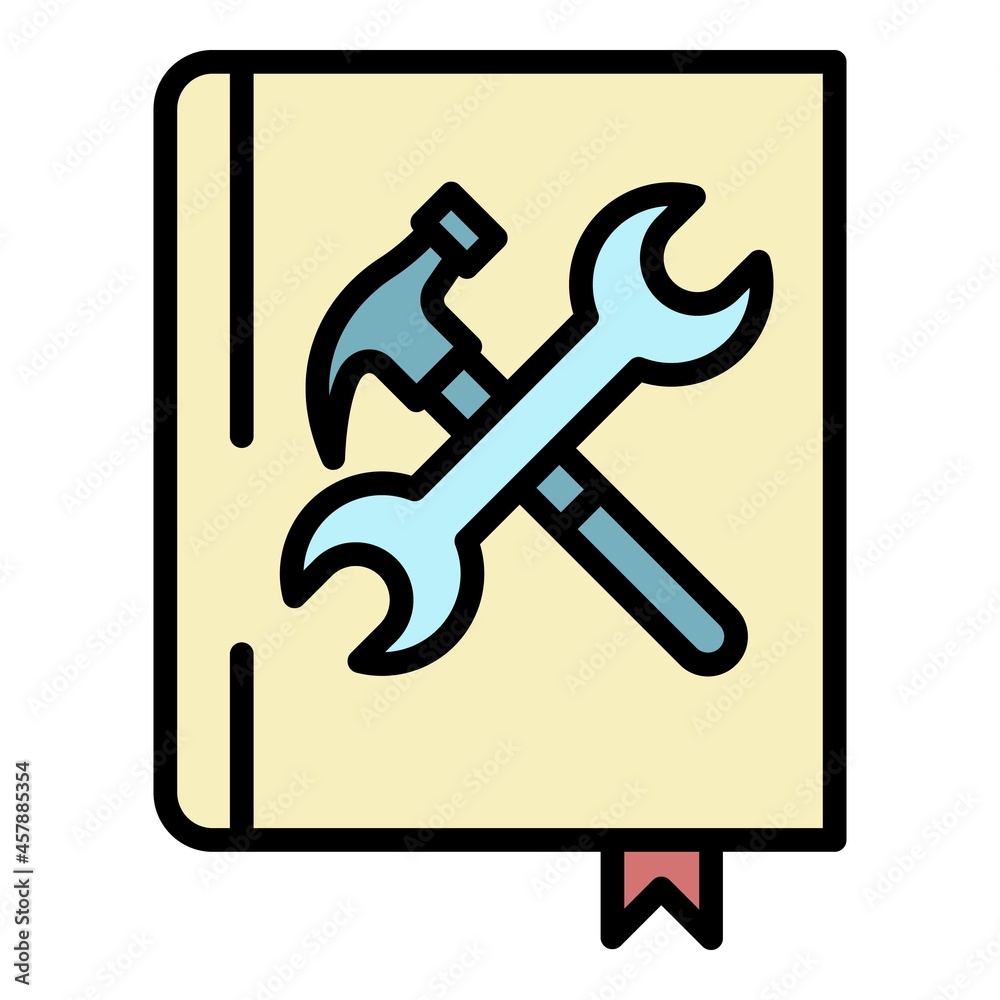 User guide book icon. Outline user guide book vector icon color flat isolated User guide book icon. Outline user guide book vector icon color flat isolated