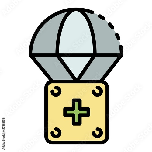 Medical humanitarian aid icon. Outline medical humanitarian aid vector icon color flat isolated