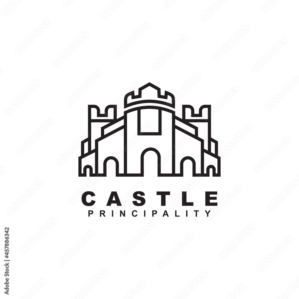 Castle logo template design vector icon illustration