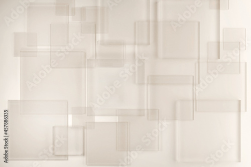 Transparent glass plate abstract background 3d render