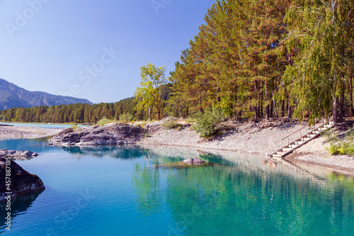 Mountain Altai, Katun river, blue lakes