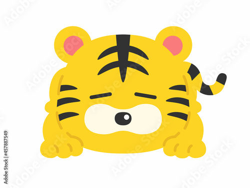 くつろぐ虎のキャラクターのイラスト