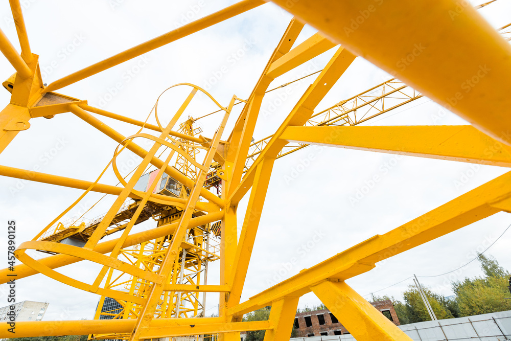 Fototapeta premium Construction elements of a tower construction crane.