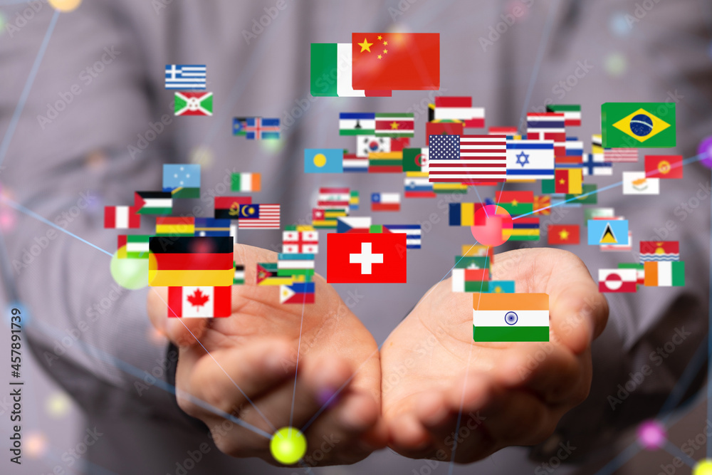 international counties flags - 3D realistic. international counties flags - 3D realistic.