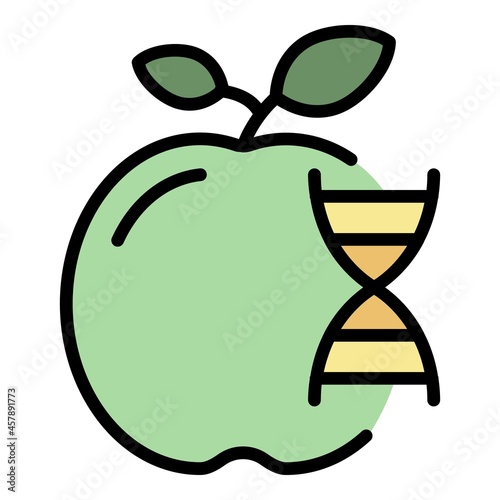 Genetically modified fruits icon. Outline genetically modified fruits vector icon color flat isolated