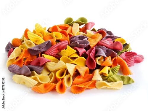 various multicolor pasta for diet close up