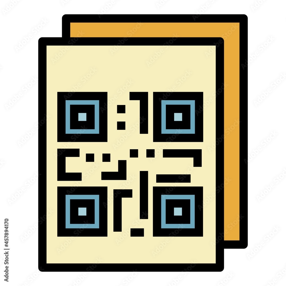QR code stickers icon. Outline QR code stickers vector icon color flat isolated QR code stickers icon. Outline QR code stickers vector icon color flat isolated