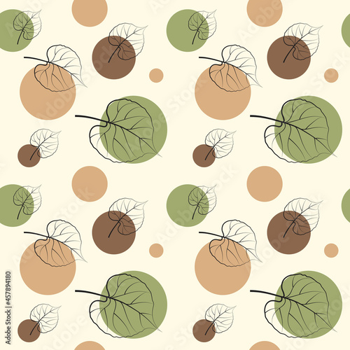 Brown autumn pattern with leaves. Autumn. Pattern. Autumn background.