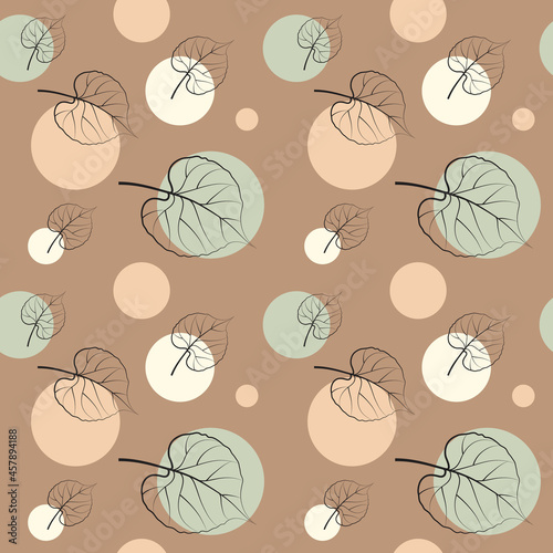 Brown autumn pattern with leaves. Autumn. Pattern. Autumn background.