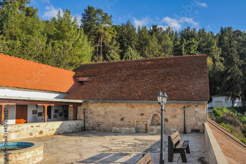 The monastery of Chrysoroyatissa (Mother of God with a Golden Garnet) was founded in 1152 in Troodos on Mount Roja. The buildings that have come down to our time date back to 1770. 