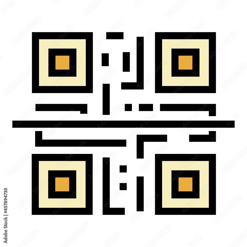QR code scan icon. Outline QR code scan vector icon color flat isolated