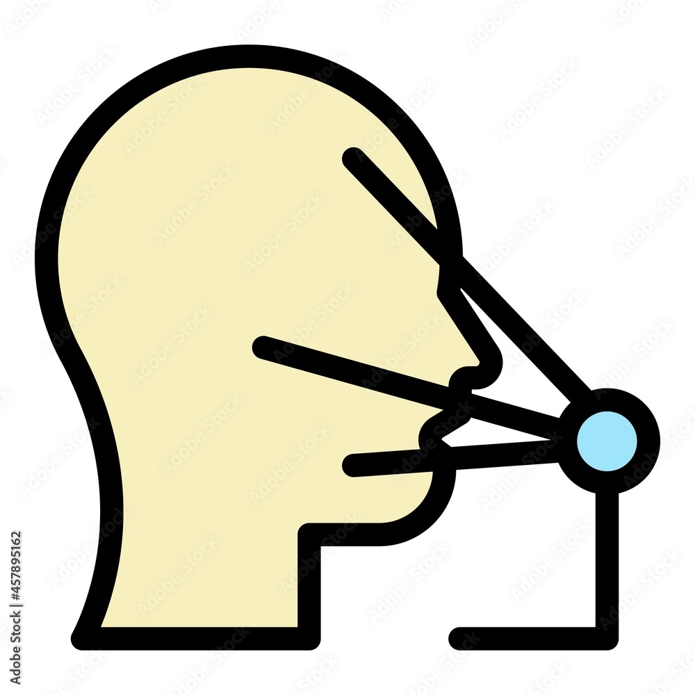 Laser face scan icon. Outline laser face scan vector icon color flat isolated Laser face scan icon. Outline laser face scan vector icon color flat isolated