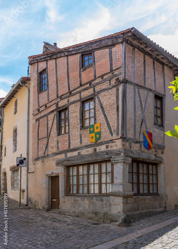 View of the old stone house of Partenay, Aquitaine, France photo