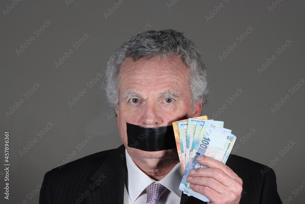 Crooked politician or businessman with bribe Crooked politician or businessman with bribe